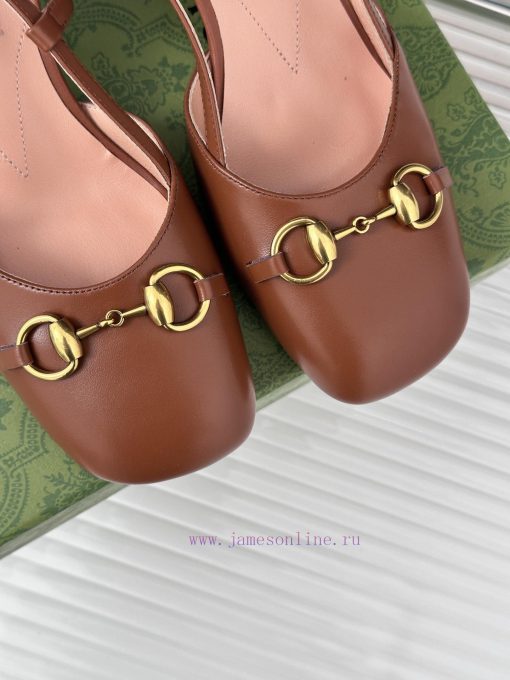 Gucci24S Spring/Summer New ProductHorse collar buckle thick heel sandalsThe fabric is made o9nhf91la - Image 8