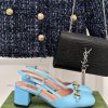 Gucci24S Spring/Summer New ProductHorse collar buckle thick heel sandalsThe fabric is made o70caq025
