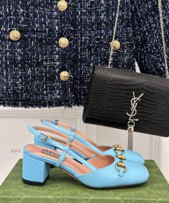 Gucci24S Spring/Summer New ProductHorse collar buckle thick heel sandalsThe fabric is made o70caq025