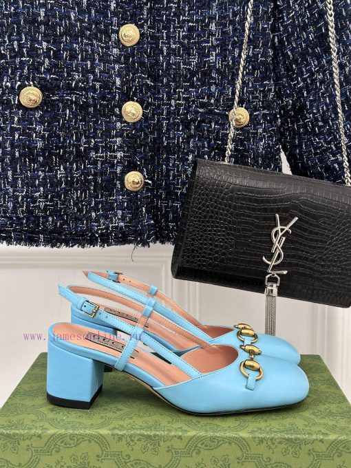 Gucci24S Spring/Summer New ProductHorse collar buckle thick heel sandalsThe fabric is made o70caq025