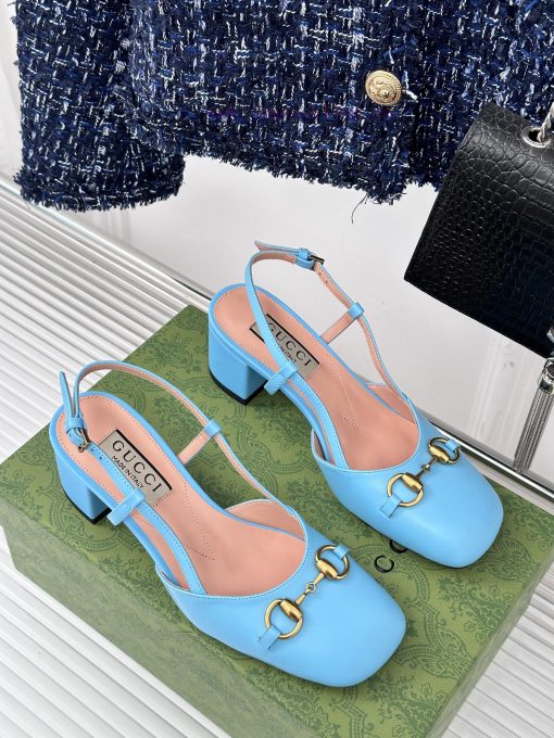 Gucci24S Spring/Summer New ProductHorse collar buckle thick heel sandalsThe fabric is made o70caq025 - Image 4