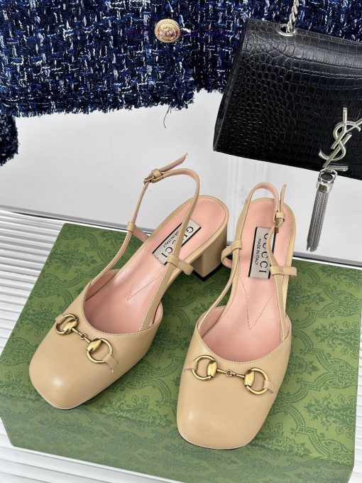 Gucci24S Spring/Summer New ProductHorse collar buckle thick heel sandalsThe fabric is made ol0vyfkmi - Image 3