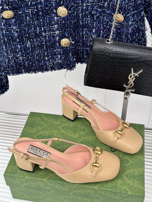 Gucci24S Spring/Summer New ProductHorse collar buckle thick heel sandalsThe fabric is made ol0vyfkmi - Image 4