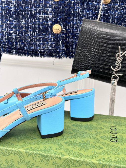 Gucci24S Spring/Summer New ProductHorse collar buckle thick heel sandalsThe fabric is made o70caq025 - Image 7
