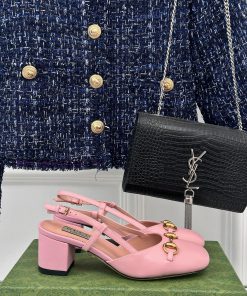 Gucci24S Spring/Summer New ProductHorse collar buckle thick heel sandalsThe fabric is made oqujty2x0