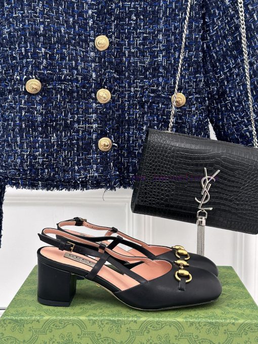 Gucci24S Spring/Summer New ProductHorse collar buckle thick heel sandalsThe fabric is made oohi27d3i