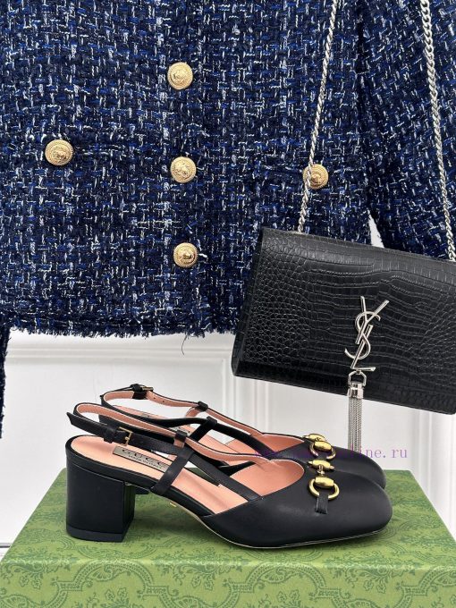 Gucci24S Spring/Summer New ProductHorse collar buckle thick heel sandalsThe fabric is made oohi27d3i - Image 2