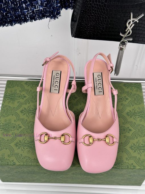 Gucci24S Spring/Summer New ProductHorse collar buckle thick heel sandalsThe fabric is made oqujty2x0 - Image 5