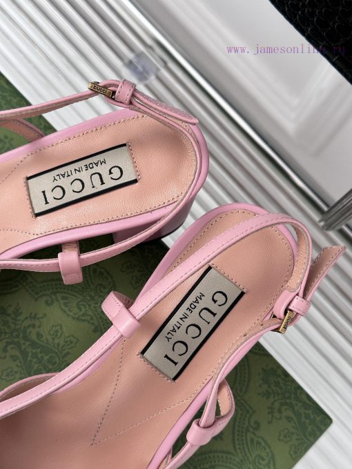 Gucci24S Spring/Summer New ProductHorse collar buckle thick heel sandalsThe fabric is made oqujty2x0 - Image 9