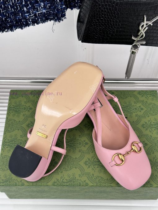 Gucci24S Spring/Summer New ProductHorse collar buckle thick heel sandalsThe fabric is made oqujty2x0 - Image 10