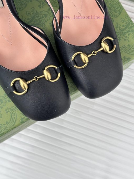 Gucci24S Spring/Summer New ProductHorse collar buckle thick heel sandalsThe fabric is made oohi27d3i - Image 8
