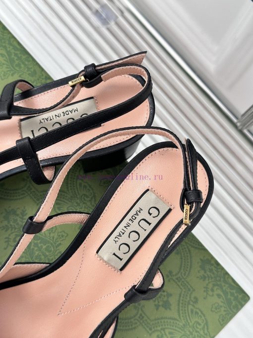 Gucci24S Spring/Summer New ProductHorse collar buckle thick heel sandalsThe fabric is made oohi27d3i - Image 9