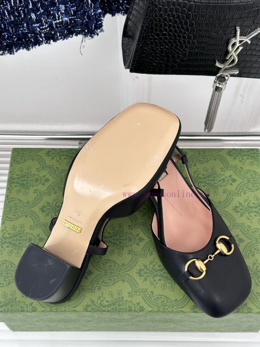 Gucci24S Spring/Summer New ProductHorse collar buckle thick heel sandalsThe fabric is made oohi27d3i - Image 10
