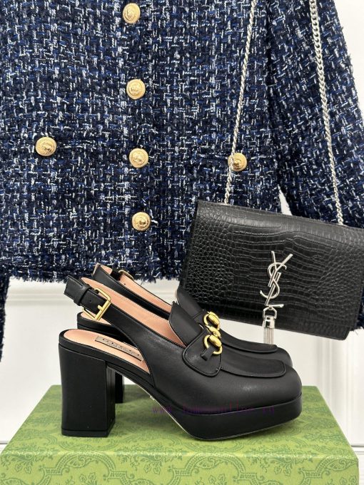 Gucci24S Spring/Summer New ProductHorse collar buckle thick heel sandalsThe fabric is made on7ro7sop - Image 2
