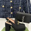 Gucci24S Spring/Summer New ProductHorse collar buckle thick heel sandalsThe fabric is made oa0d0hp2g