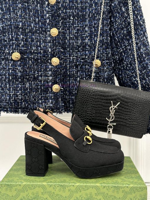 Gucci24S Spring/Summer New ProductHorse collar buckle thick heel sandalsThe fabric is made oa0d0hp2g