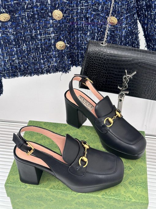 Gucci24S Spring/Summer New ProductHorse collar buckle thick heel sandalsThe fabric is made on7ro7sop - Image 4