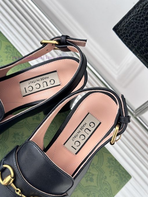 Gucci24S Spring/Summer New ProductHorse collar buckle thick heel sandalsThe fabric is made on7ro7sop - Image 9