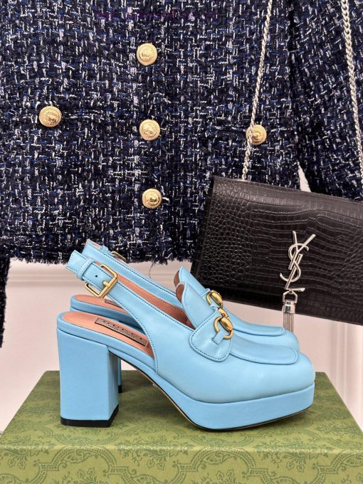 Gucci24S Spring/Summer New ProductHorse collar buckle thick heel sandalsThe fabric is made o7eg2q9ix - Image 2