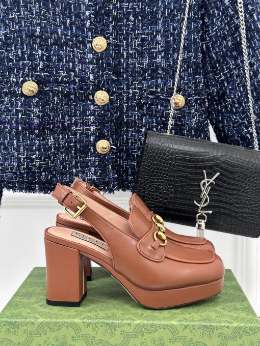 Gucci24S Spring/Summer New ProductHorse collar buckle thick heel sandalsThe fabric is made o96r2k654