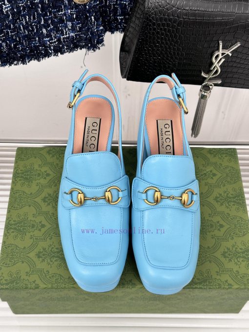 Gucci24S Spring/Summer New ProductHorse collar buckle thick heel sandalsThe fabric is made o7eg2q9ix - Image 5