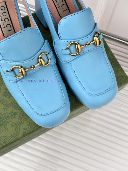 Gucci24S Spring/Summer New ProductHorse collar buckle thick heel sandalsThe fabric is made o7eg2q9ix - Image 8