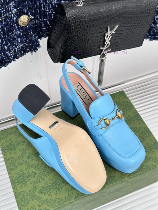 Gucci24S Spring/Summer New ProductHorse collar buckle thick heel sandalsThe fabric is made o7eg2q9ix - Image 10