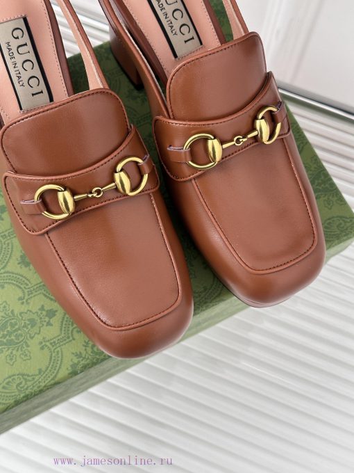 Gucci24S Spring/Summer New ProductHorse collar buckle thick heel sandalsThe fabric is made o96r2k654 - Image 8