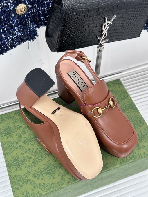 Gucci24S Spring/Summer New ProductHorse collar buckle thick heel sandalsThe fabric is made o96r2k654 - Image 10