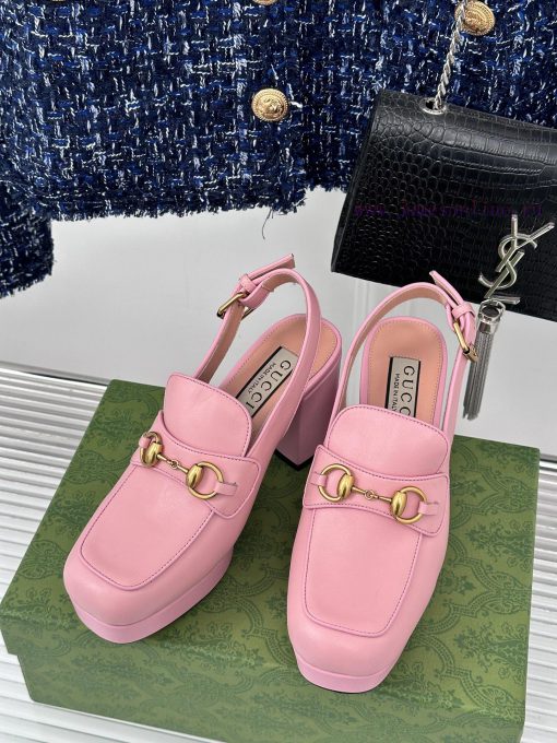 Gucci24S Spring/Summer New ProductHorse collar buckle thick heel sandalsThe fabric is made ocmk5me4j - Image 3