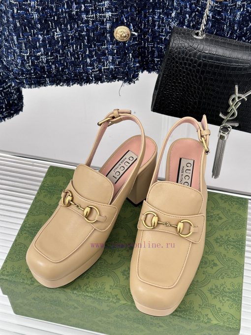 Gucci24S Spring/Summer New ProductHorse collar buckle thick heel sandalsThe fabric is made osvwbmc94 - Image 3