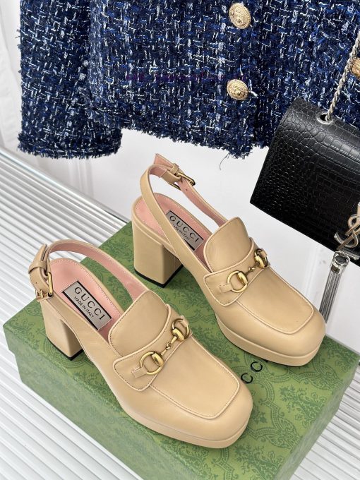 Gucci24S Spring/Summer New ProductHorse collar buckle thick heel sandalsThe fabric is made osvwbmc94 - Image 4