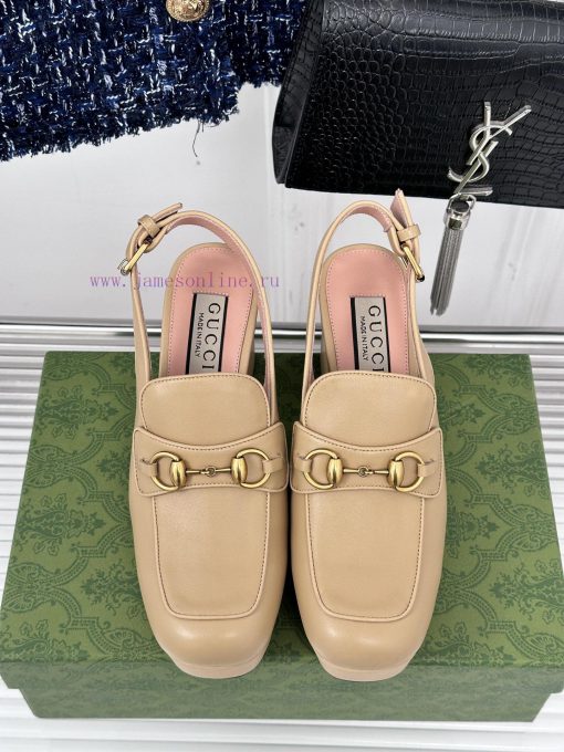 Gucci24S Spring/Summer New ProductHorse collar buckle thick heel sandalsThe fabric is made osvwbmc94 - Image 5