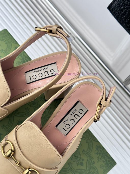 Gucci24S Spring/Summer New ProductHorse collar buckle thick heel sandalsThe fabric is made osvwbmc94 - Image 9