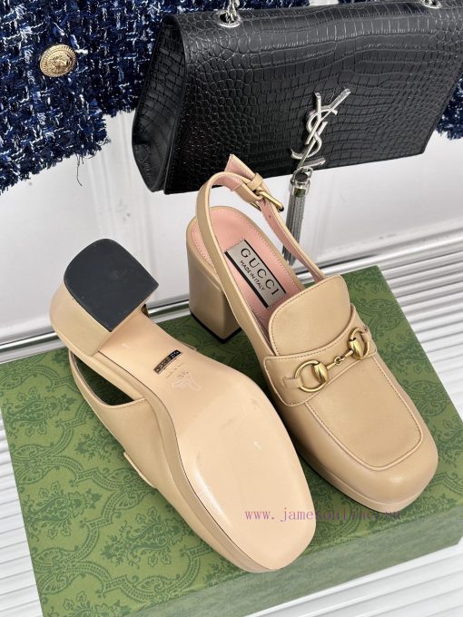 Gucci24S Spring/Summer New ProductHorse collar buckle thick heel sandalsThe fabric is made osvwbmc94 - Image 10