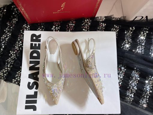 R ᴇɴᴇ C ᴀᴏᴠɪʟʟᴀ | 2023 𝐒 Heavy Industry RC Crystal Gemstone Lace Heel Shoes Wedding Shoes Seeed72isg - Image 3