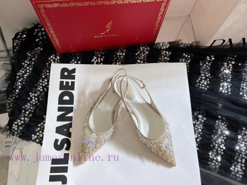R ᴇɴᴇ C ᴀᴏᴠɪʟʟᴀ | 2023 𝐒 Heavy Industry RC Crystal Gemstone Lace Heel Shoes Wedding Shoes Seeed72isg - Image 4