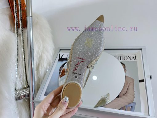 R ᴇɴᴇ C ᴀᴏᴠɪʟʟᴀ | 2023 𝐒 Heavy Industry RC Crystal Gemstone Lace Heel Shoes Wedding Shoes Seeed72isg - Image 9