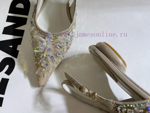 R ᴇɴᴇ C ᴀᴏᴠɪʟʟᴀ | 2023 𝐒 Heavy Industry RC Crystal Gemstone Lace Heel Shoes Wedding Shoes Seeed72isg - Image 10