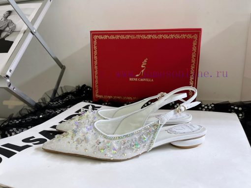 R ᴇɴᴇ C ᴀᴏᴠɪʟʟᴀ | 2023 𝐒 Heavy Industry RC Crystal Gemstone Lace Heel Shoes Wedding Shoes Sebn95lijc - Image 4