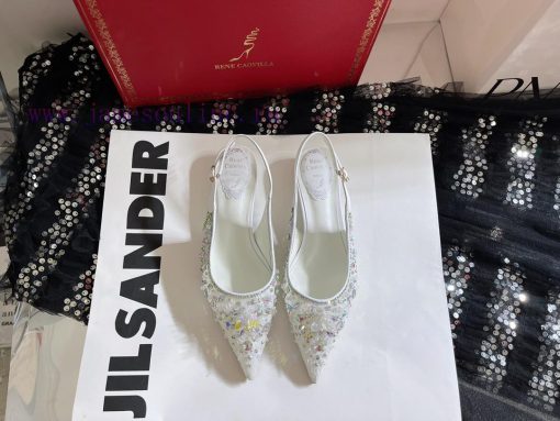 R ᴇɴᴇ C ᴀᴏᴠɪʟʟᴀ | 2023 𝐒 Heavy Industry RC Crystal Gemstone Lace Heel Shoes Wedding Shoes Sebn95lijc - Image 5