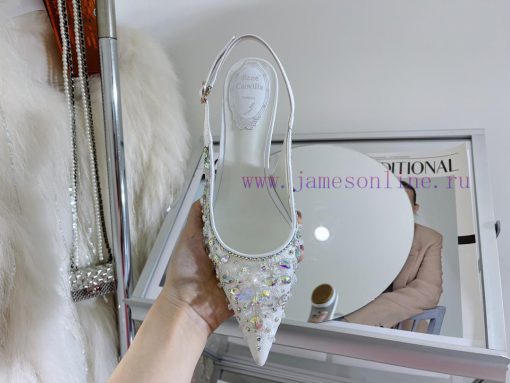 R ᴇɴᴇ C ᴀᴏᴠɪʟʟᴀ | 2023 𝐒 Heavy Industry RC Crystal Gemstone Lace Heel Shoes Wedding Shoes Sebn95lijc - Image 8
