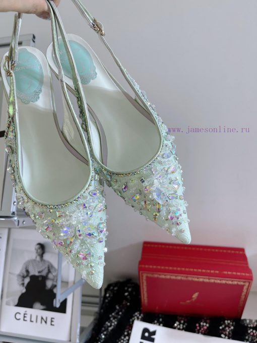 R ᴇɴᴇ C ᴀᴏᴠɪʟʟᴀ | 2023 𝐒 Heavy Industry RC Crystal Gemstone Lace Heel Shoes Wedding Shoes Sej8i3cn9b - Image 8
