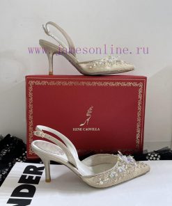 R ᴇɴᴇ C ᴀᴏᴠɪʟʟᴀ | 2023 𝐒 Heavy Industry RC Crystal Gemstone Lace Heel Shoes Wedding Shoes Seoplggk62