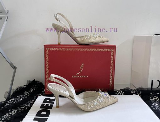 R ᴇɴᴇ C ᴀᴏᴠɪʟʟᴀ | 2023 𝐒 Heavy Industry RC Crystal Gemstone Lace Heel Shoes Wedding Shoes Seoplggk62