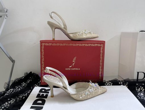 R ᴇɴᴇ C ᴀᴏᴠɪʟʟᴀ | 2023 𝐒 Heavy Industry RC Crystal Gemstone Lace Heel Shoes Wedding Shoes Seoplggk62 - Image 2