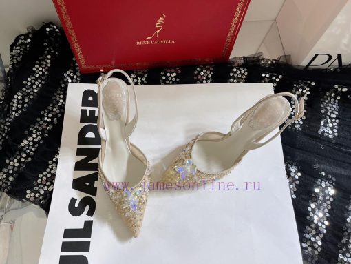 R ᴇɴᴇ C ᴀᴏᴠɪʟʟᴀ | 2023 𝐒 Heavy Industry RC Crystal Gemstone Lace Heel Shoes Wedding Shoes Seoplggk62 - Image 5