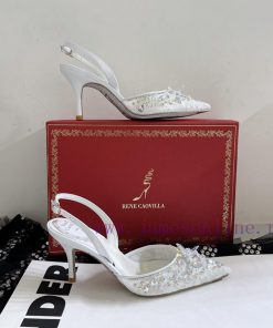 R ᴇɴᴇ C ᴀᴏᴠɪʟʟᴀ | 2023 𝐒 Heavy Industry RC Crystal Gemstone Lace Heel Shoes Wedding Shoes Sefy86yrgb