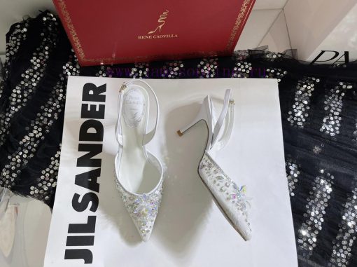 R ᴇɴᴇ C ᴀᴏᴠɪʟʟᴀ | 2023 𝐒 Heavy Industry RC Crystal Gemstone Lace Heel Shoes Wedding Shoes Sefy86yrgb - Image 3