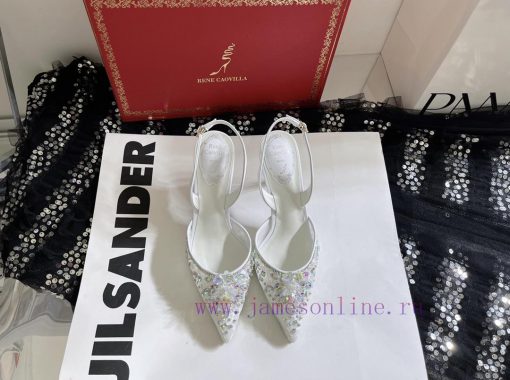 R ᴇɴᴇ C ᴀᴏᴠɪʟʟᴀ | 2023 𝐒 Heavy Industry RC Crystal Gemstone Lace Heel Shoes Wedding Shoes Sefy86yrgb - Image 4